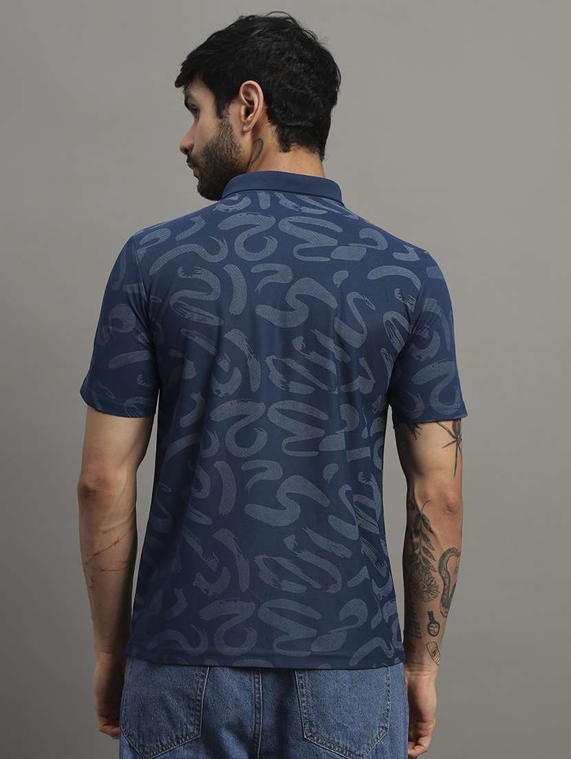 men printed short sleeve slim fit polo t-shirt - 21988965 - Standard Image - 2
