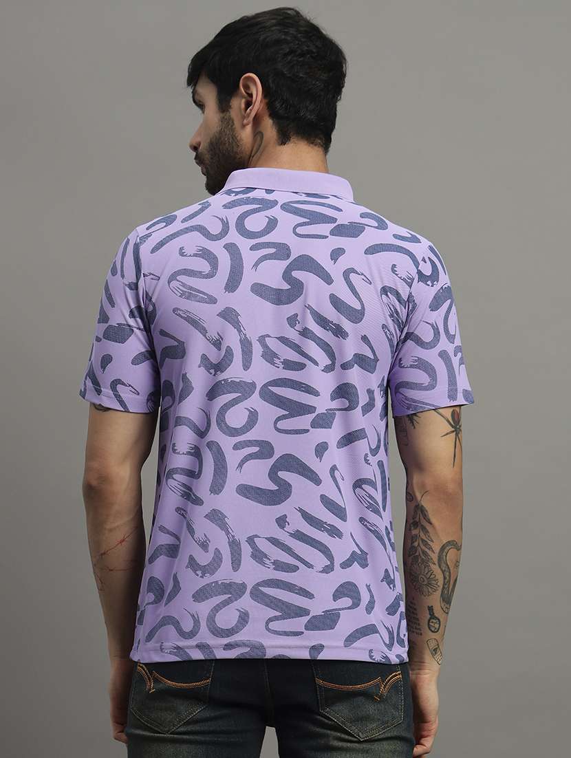 men printed short sleeve slim fit polo t-shirt - 21988966 - Standard Image - 2