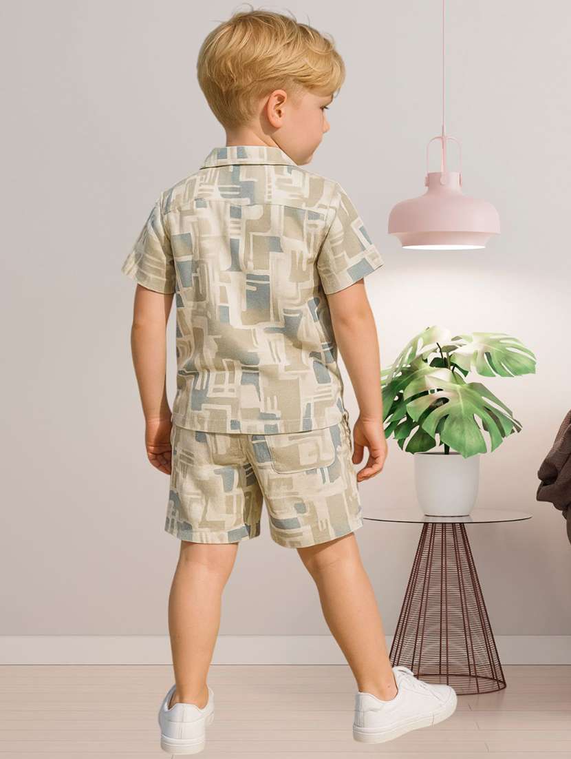 boys printed shirt & shorts co-ords set - 21989318 -  Standard Image - 2