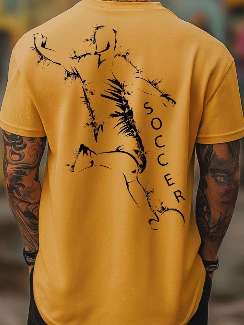 men front & back print round neck regular fit t-shirt - 21989323 - Standard Image - 2
