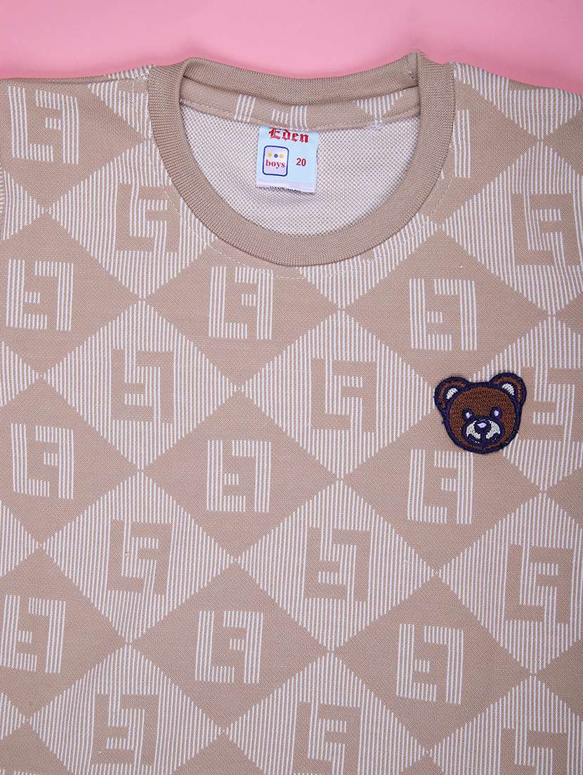 boys floral printed t-shirt & short twin set - 21989330 -  Standard Image - 2