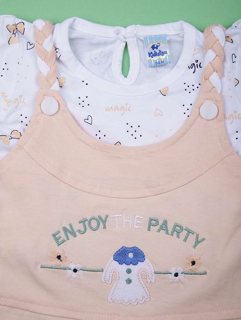 girls peach printed full length twin set - 21989335 -  Standard Image - 2