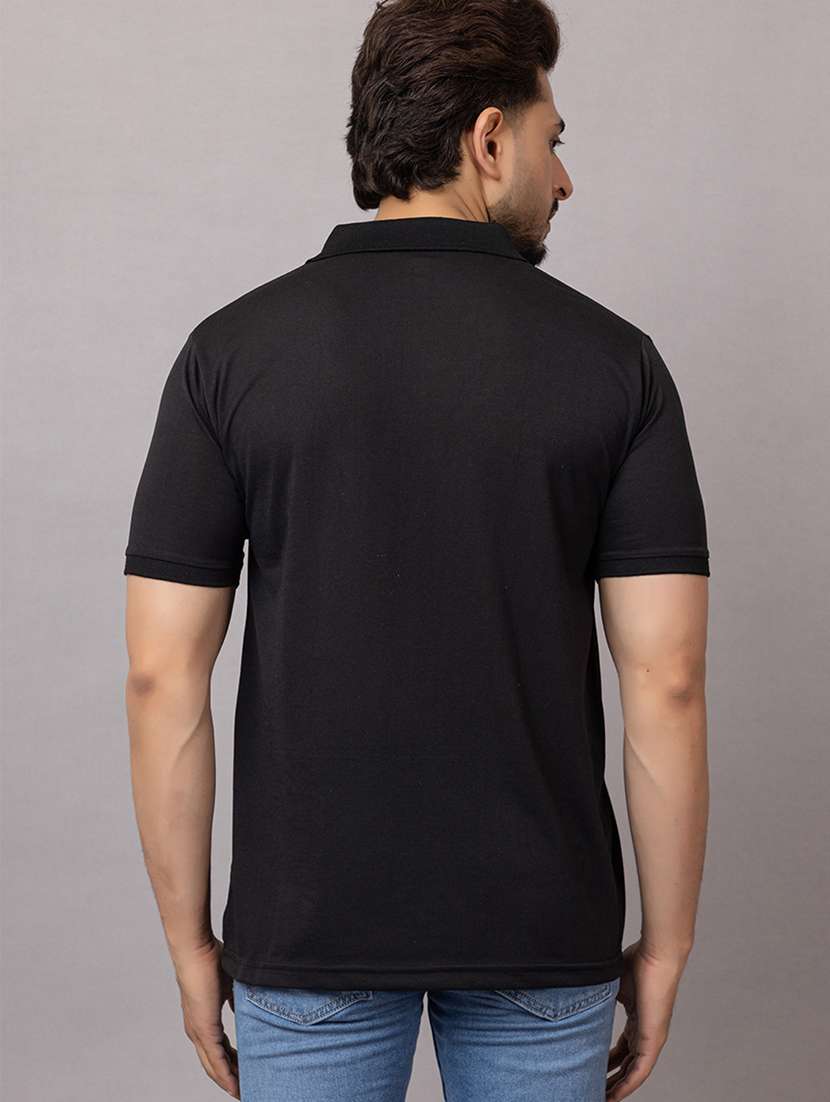 Men Solid Short Sleeve Slim Fit Polo T-shirt - 21989342 -  Standard Image - 2