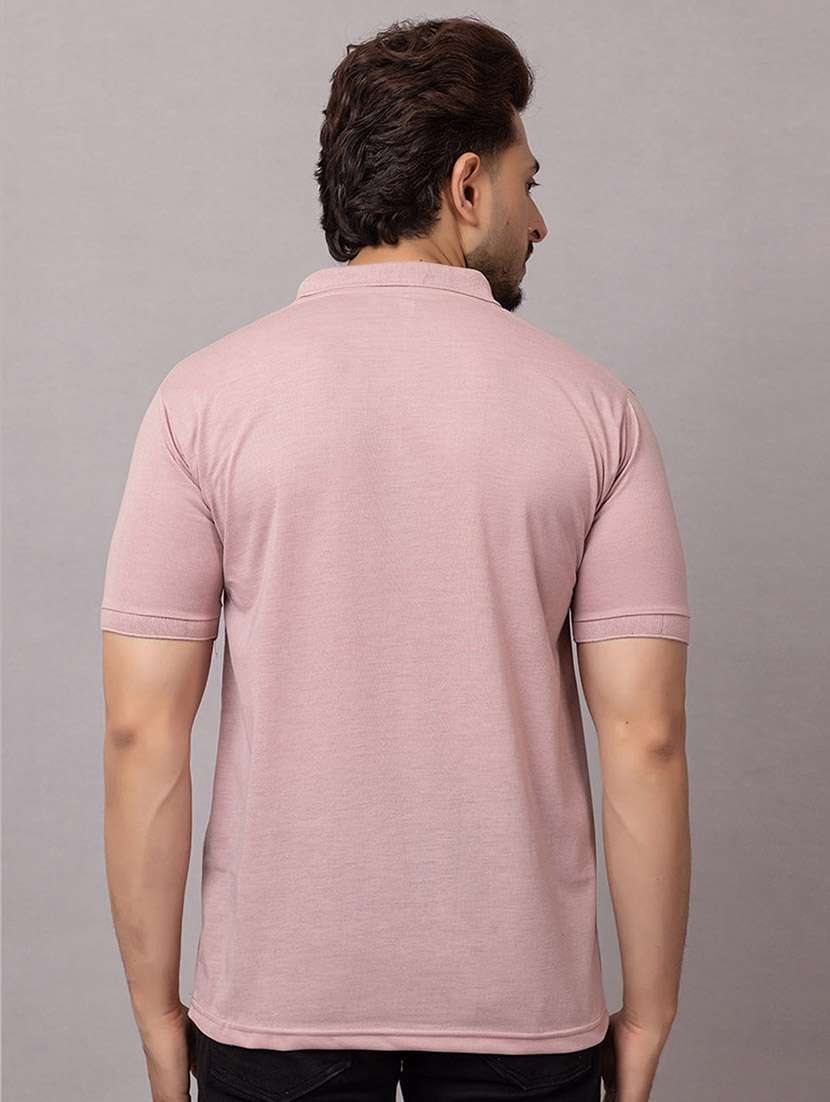 Men Solid Short Sleeve Slim Fit Polo T-shirt - 21989347 -  Standard Image - 2