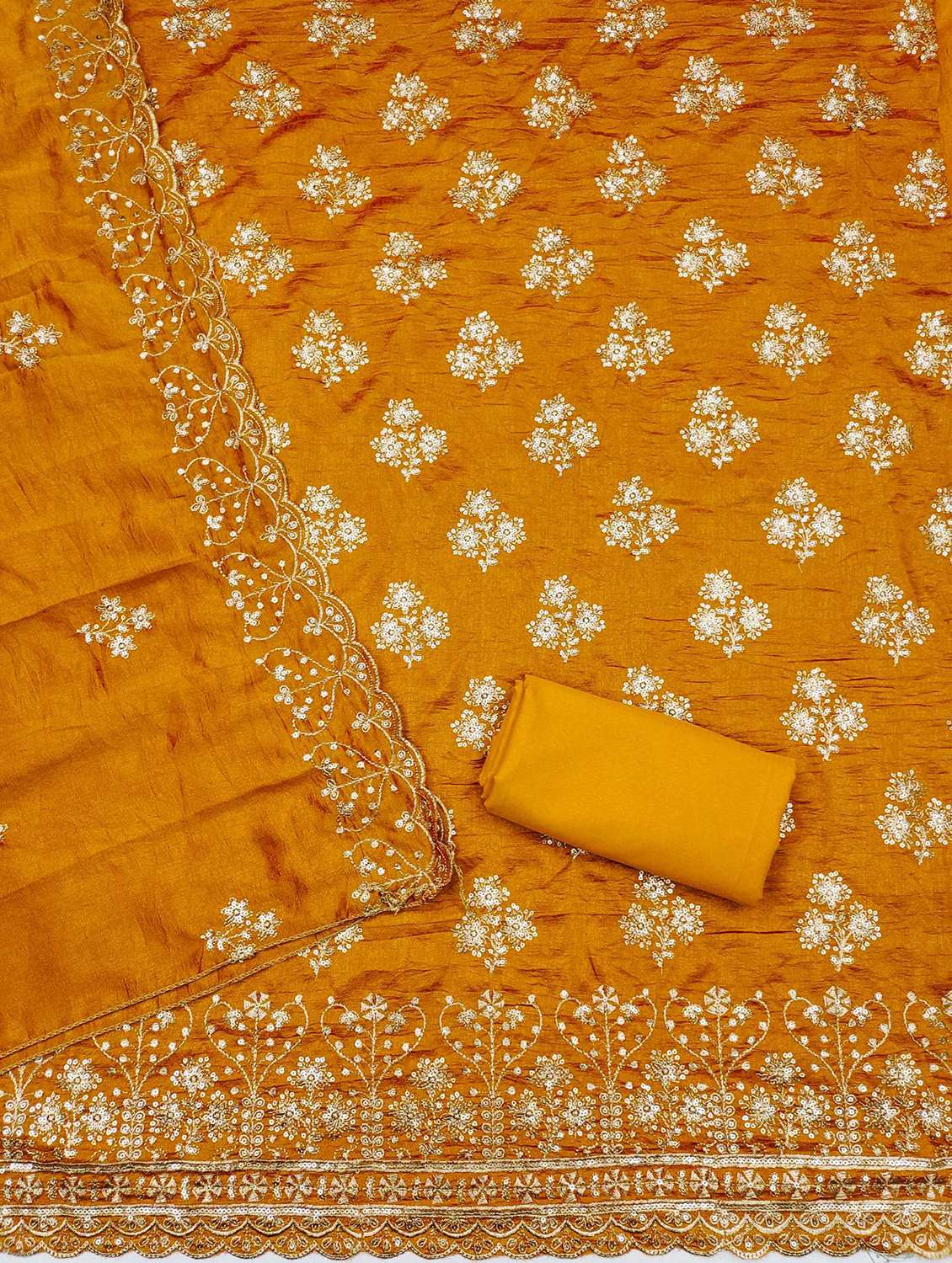 women solid with work embroidered unstitched suit set - 21989446 -  Standard Image - 2