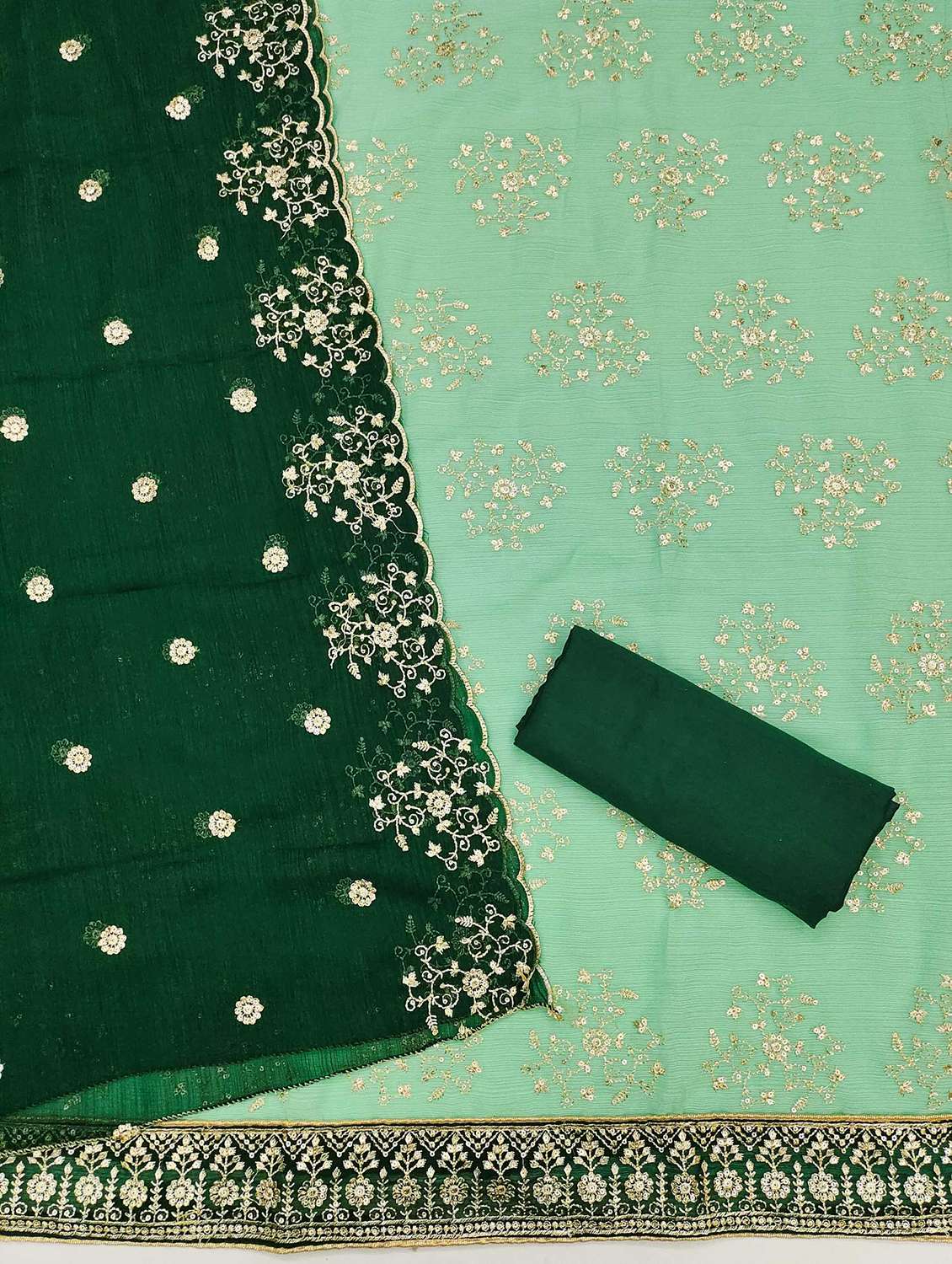 women solid with work embroidered unstitched suit set - 21989453 - Standard Image - 2