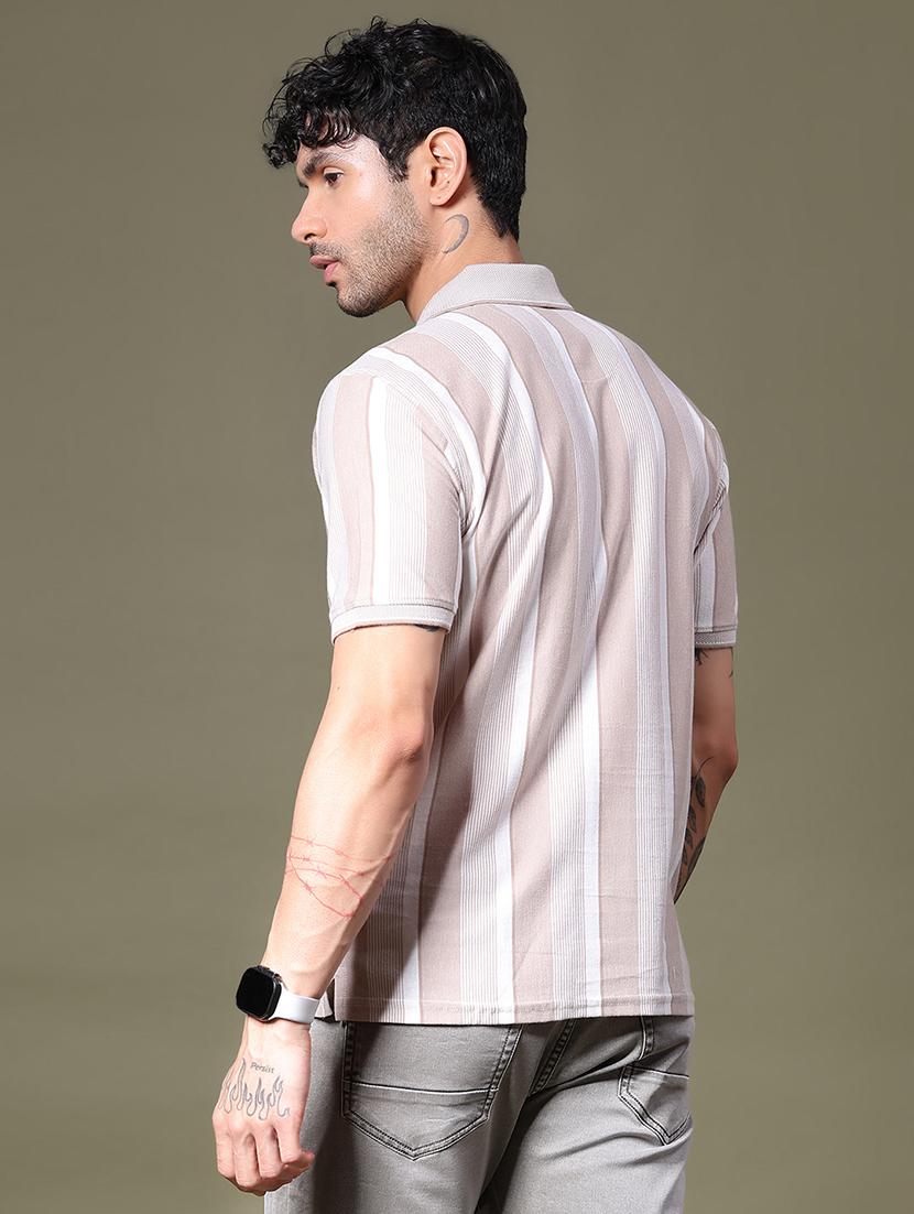 men striped short sleeve regular fit polo t-shirt - 21989468 - Standard Image - 2