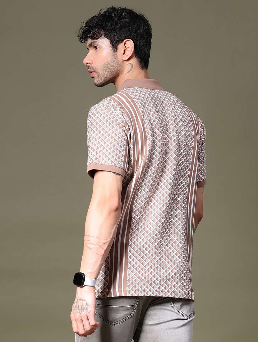 men printed short sleeve regular fit polo t-shirt - 21989474 -  Standard Image - 2