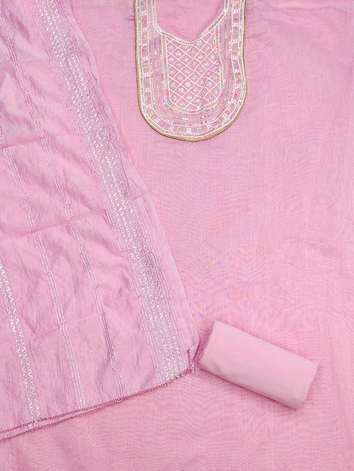 women solid with work embroidered unstitched suit set - 21989498 -  Standard Image - 2