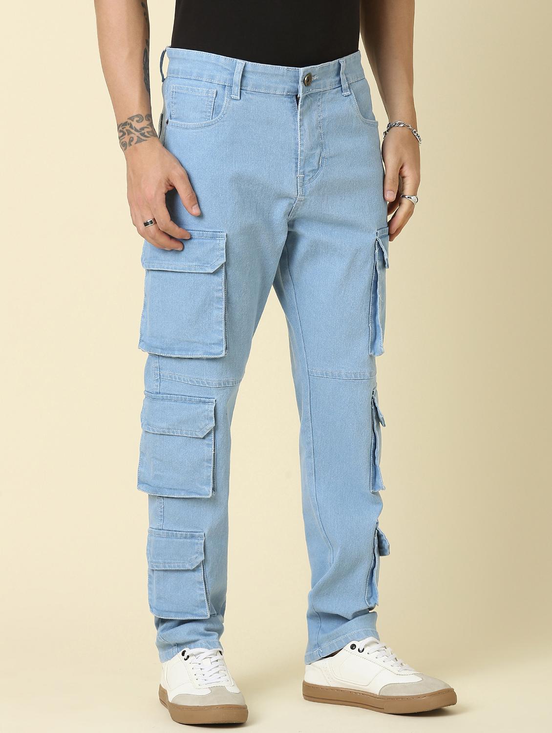 blue denim cargos - 21989512 - Standard Image - 2