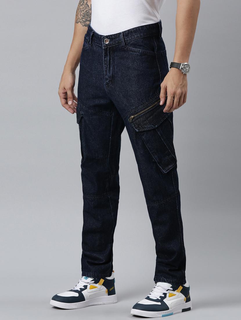 navy blue denim cargos - 21989520 - Standard Image - 2