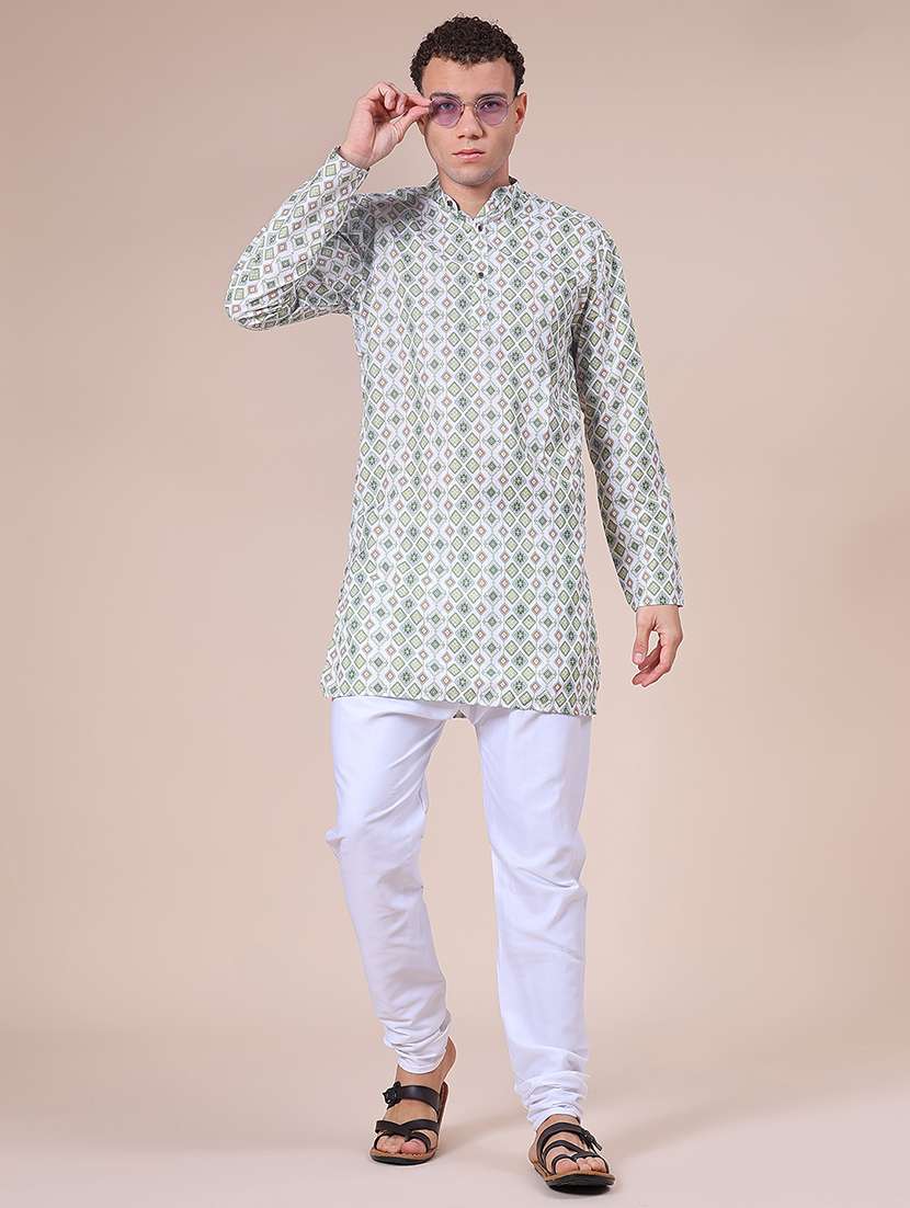 Men Printed Mandarin Neck Long Sleeve Kurta - 21989593 -  Standard Image - 2
