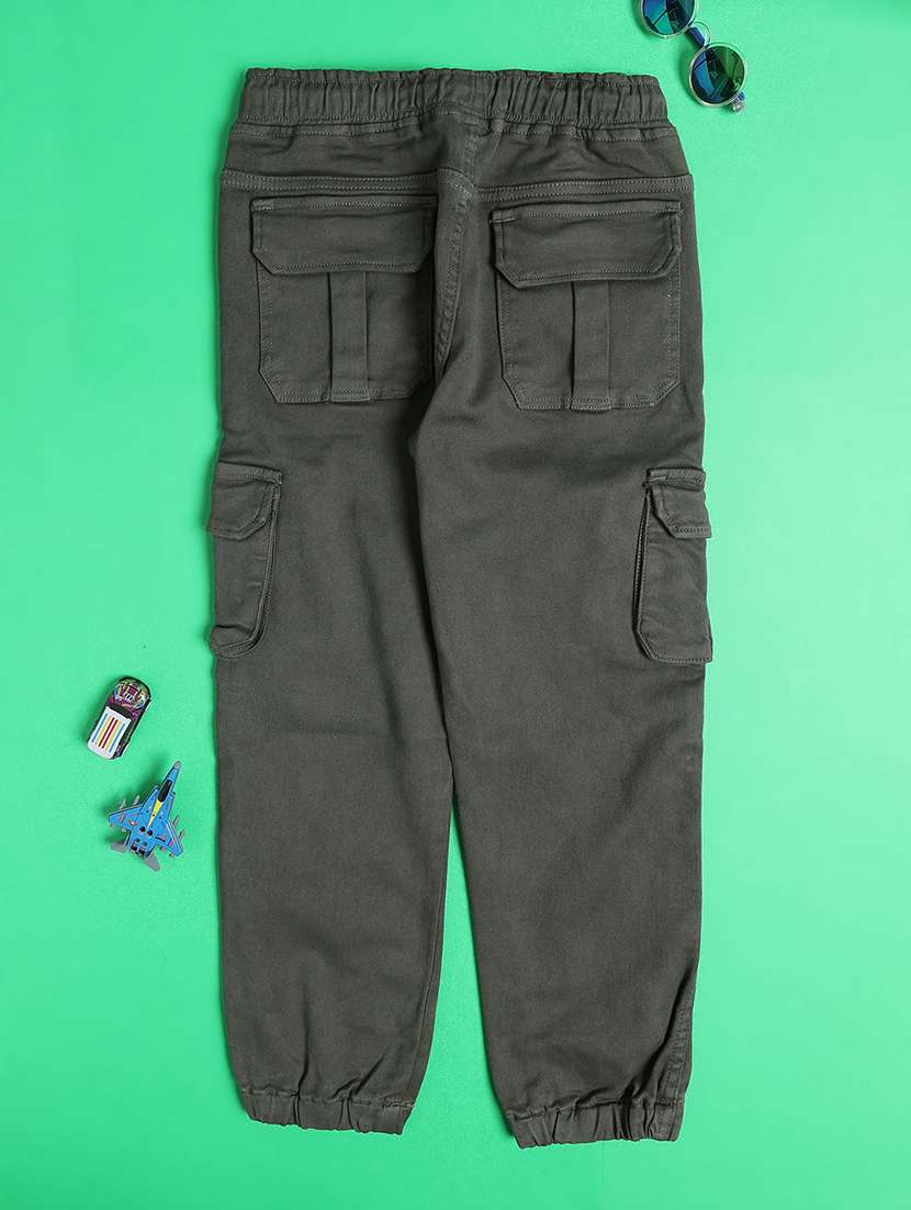 boys solid mid rise cargo pant - 21989619 -  Standard Image - 2