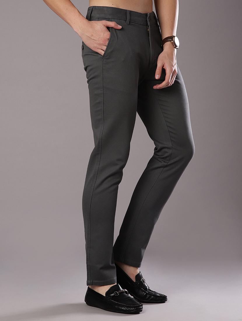 men solid mid rise straight fit chinos - 21989722 - Standard Image - 2