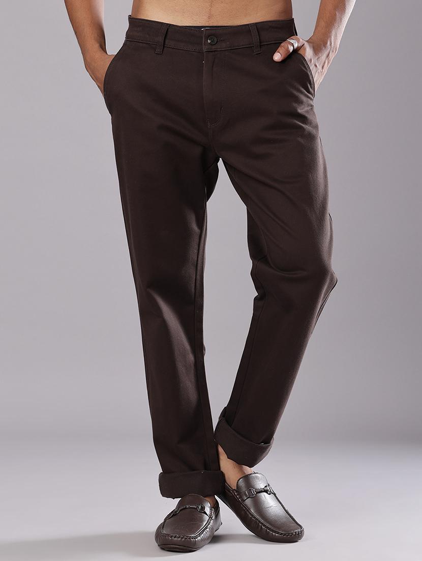men solid mid rise straight fit chinos - 21989724 - Standard Image - 2