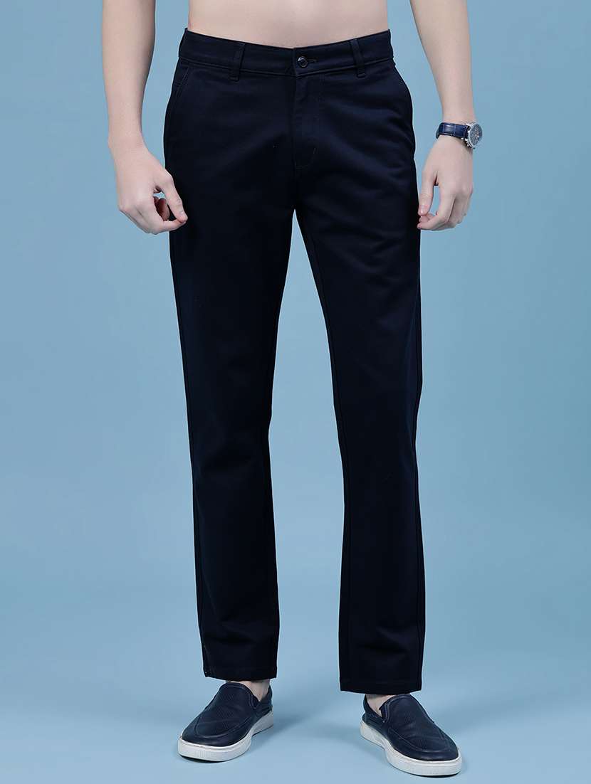 men solid mid rise straight fit chinos  - 21989725 -  Standard Image - 2