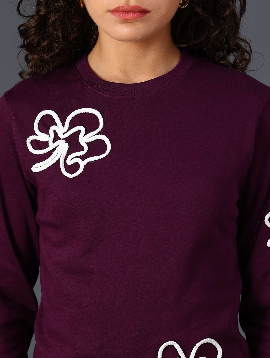 women self designed long sleeve sweatshirt - 21989747 -  Standard Image - 2