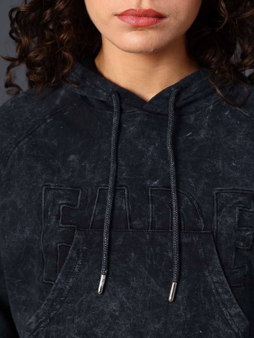 women printed long sleeve cropped sweatshirt - 21989748 -  Standard Image - 2