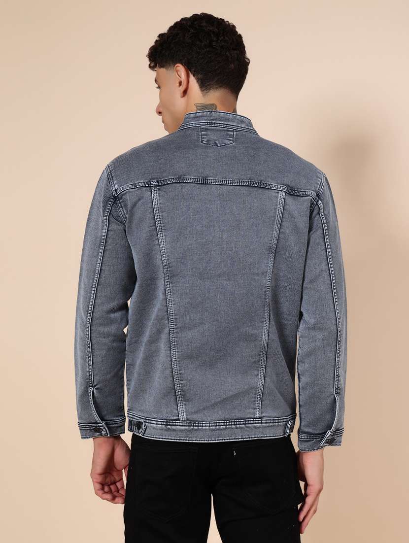 light grey denim casual jacket - 21989752 - Standard Image - 2