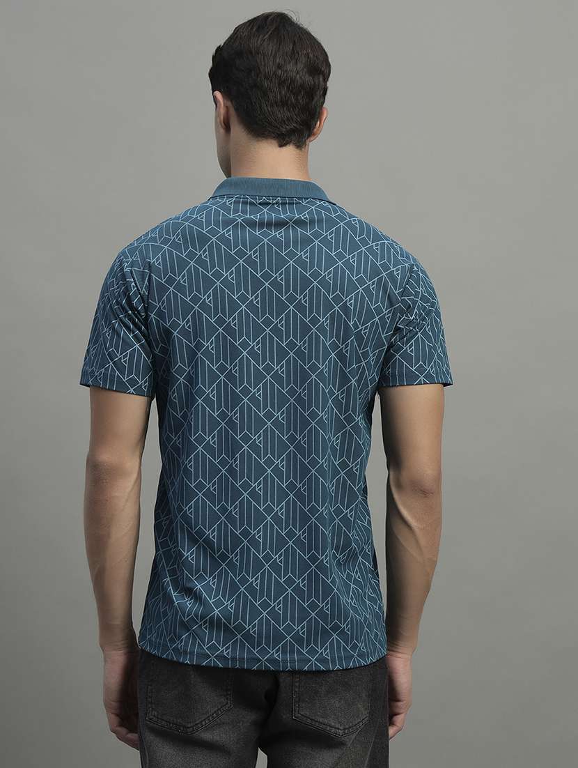 men printed short sleeve regular fit polo t-shirt - 21989849 -  Standard Image - 2