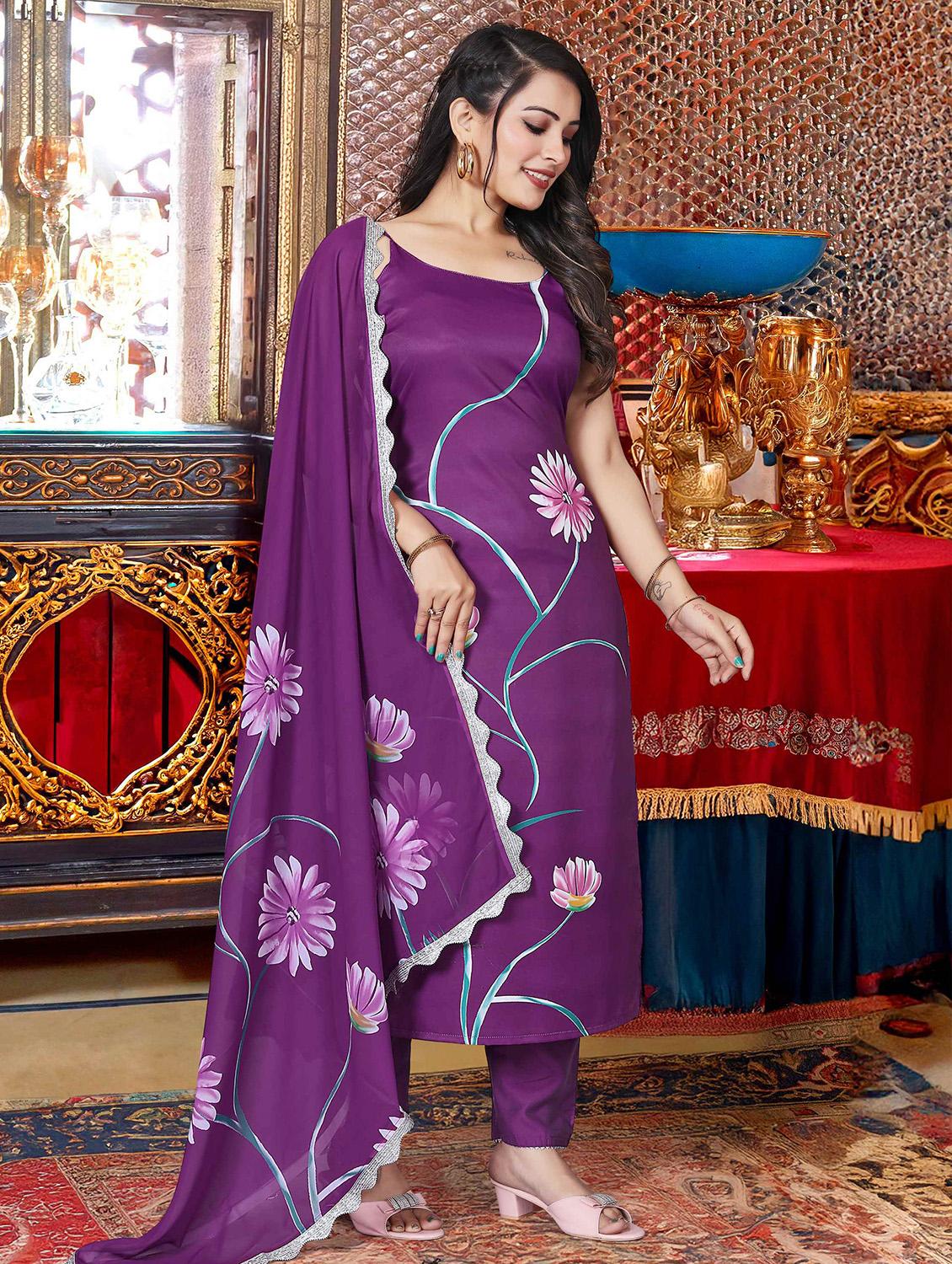 women floral sleeveless kurta pant with dupatta set - 21989887 - Standard Image - 2