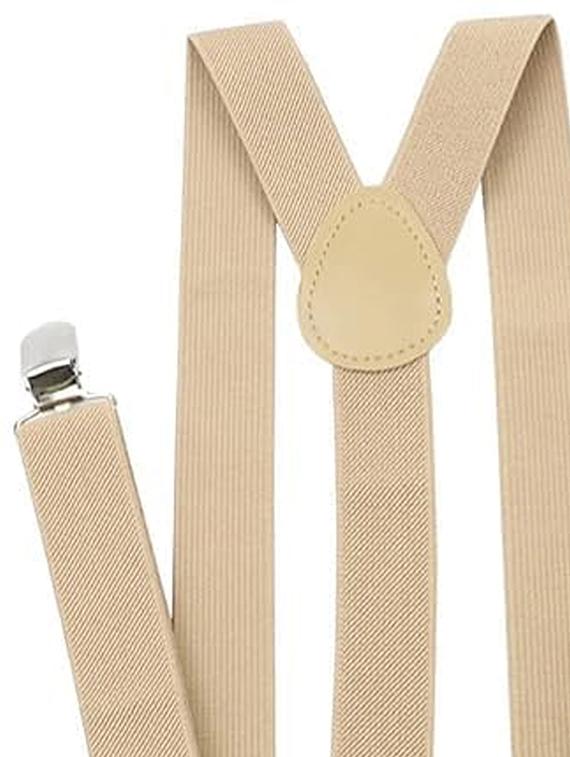 men beige plain fabric suspenders - 21989924 - Standard Image - 2