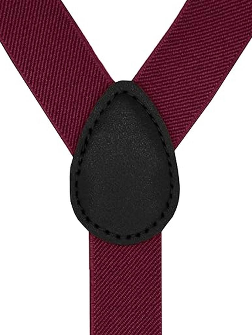 men solid plain maroon fabric suspenders - 21989929 - Standard Image - 2