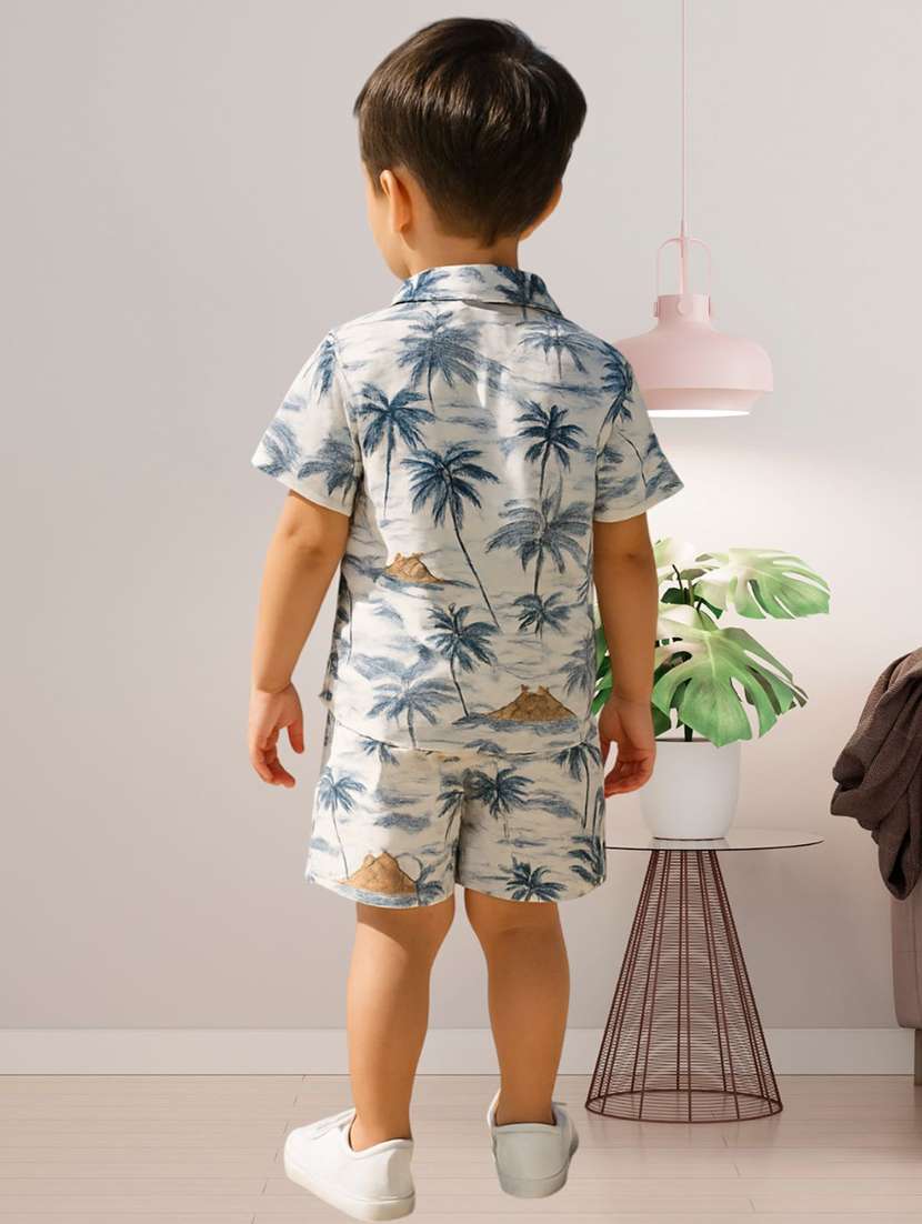 boys printed shirt & shorts co-ords set - 21990762 -  Standard Image - 2
