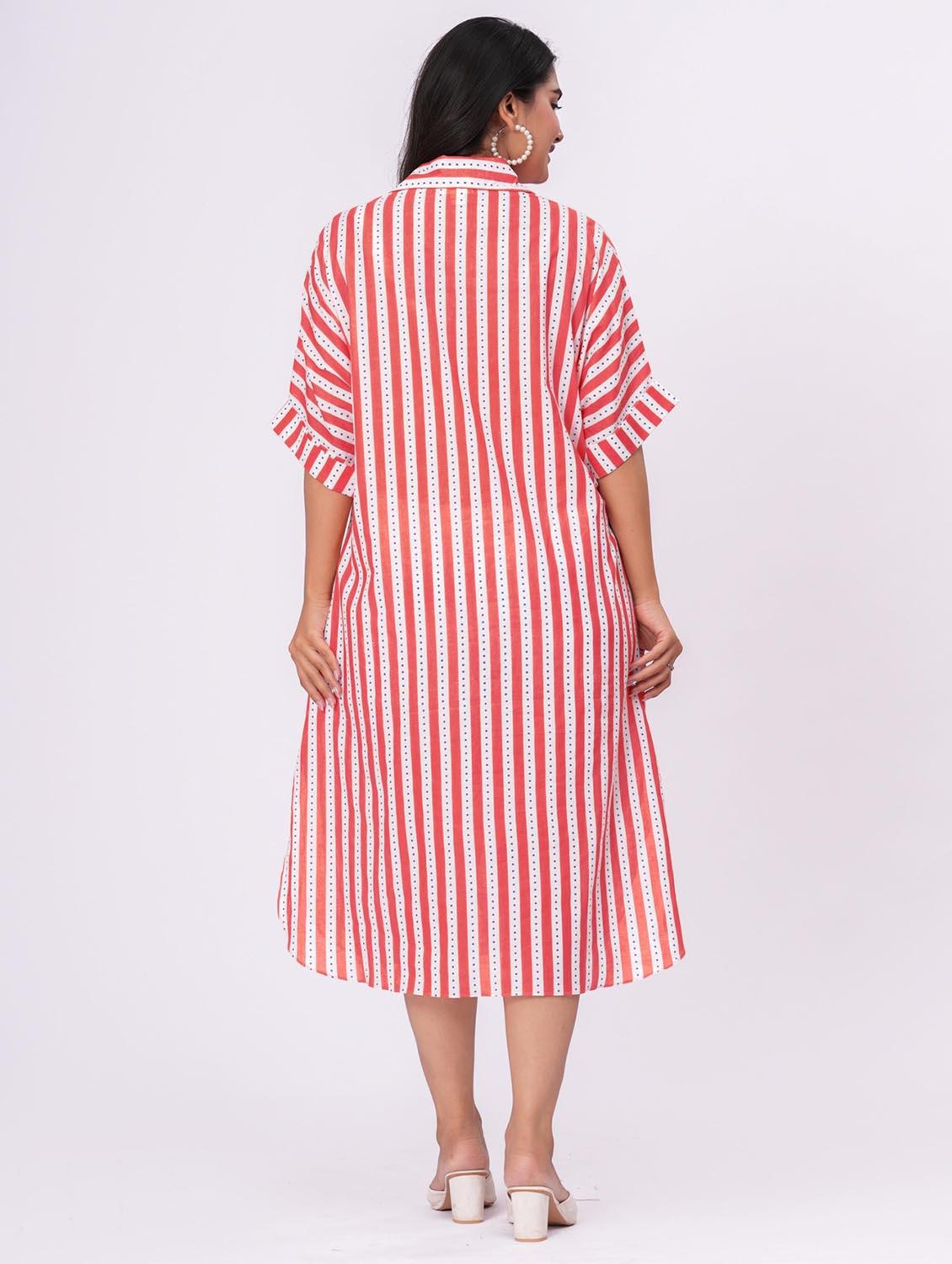 orange cotton belted dress - 21990791 - Standard Image - 2
