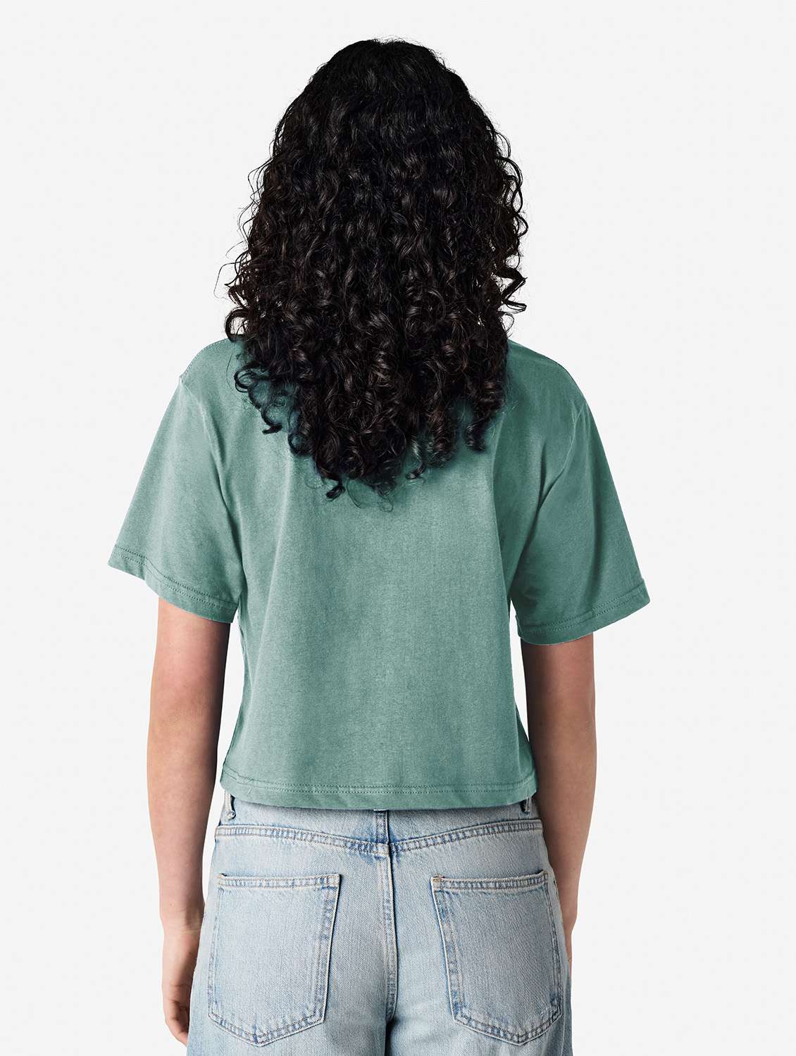 women solid short sleeve boxy t-shirt - 21991077 - Standard Image - 2