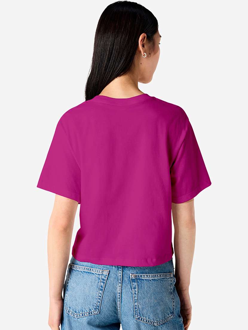 women solid short sleeve boxy t-shirt - 21991082 -  Standard Image - 2