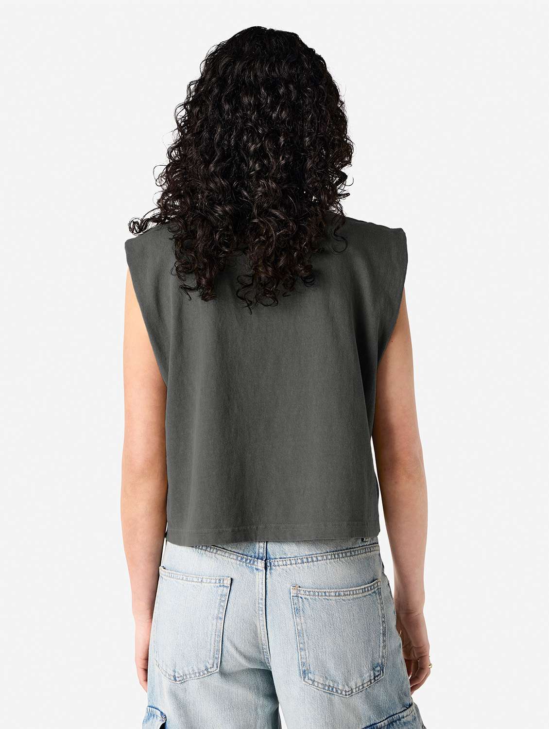 women solid sleeveless boxy t-shirt - 21991083 -  Standard Image - 2