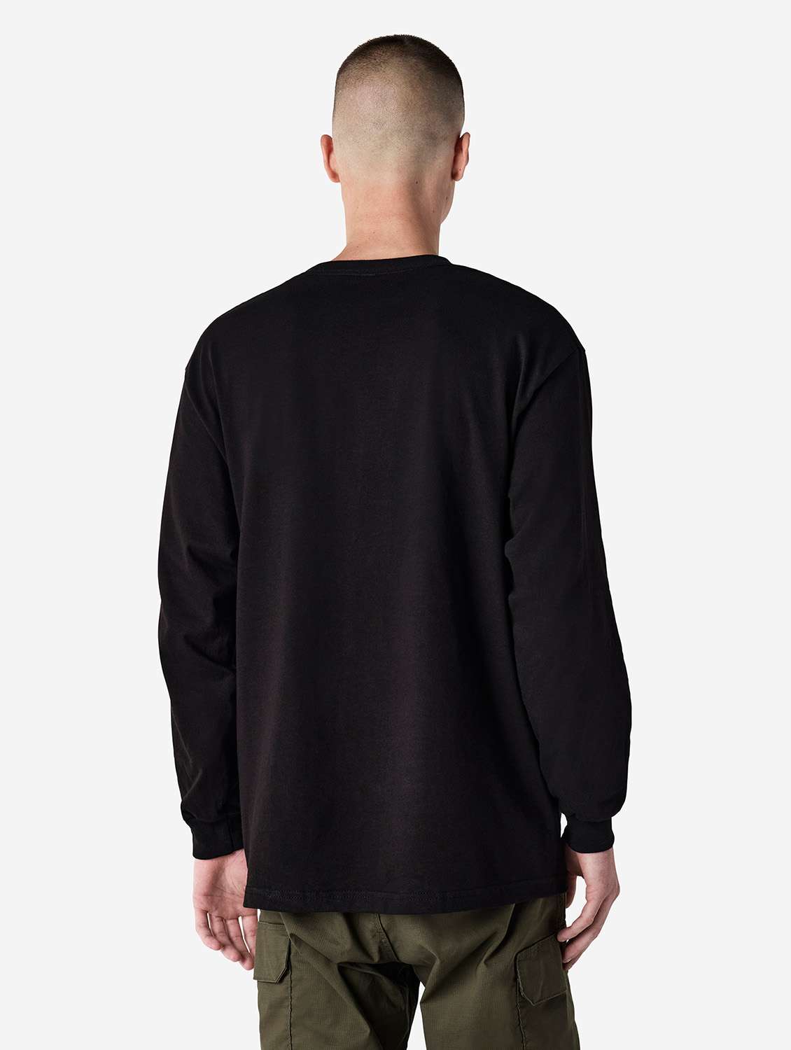 unisex solid long sleeve relaxed fit t-shirt - 21991170 - Standard Image - 2