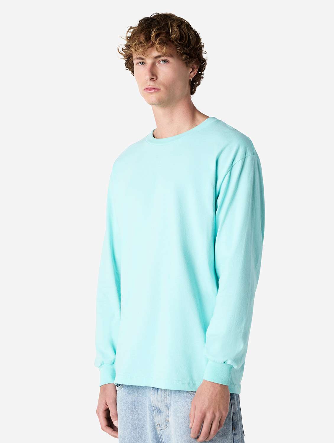 unisex solid long sleeve relaxed fit t-shirt - 21991171 -  Standard Image - 2