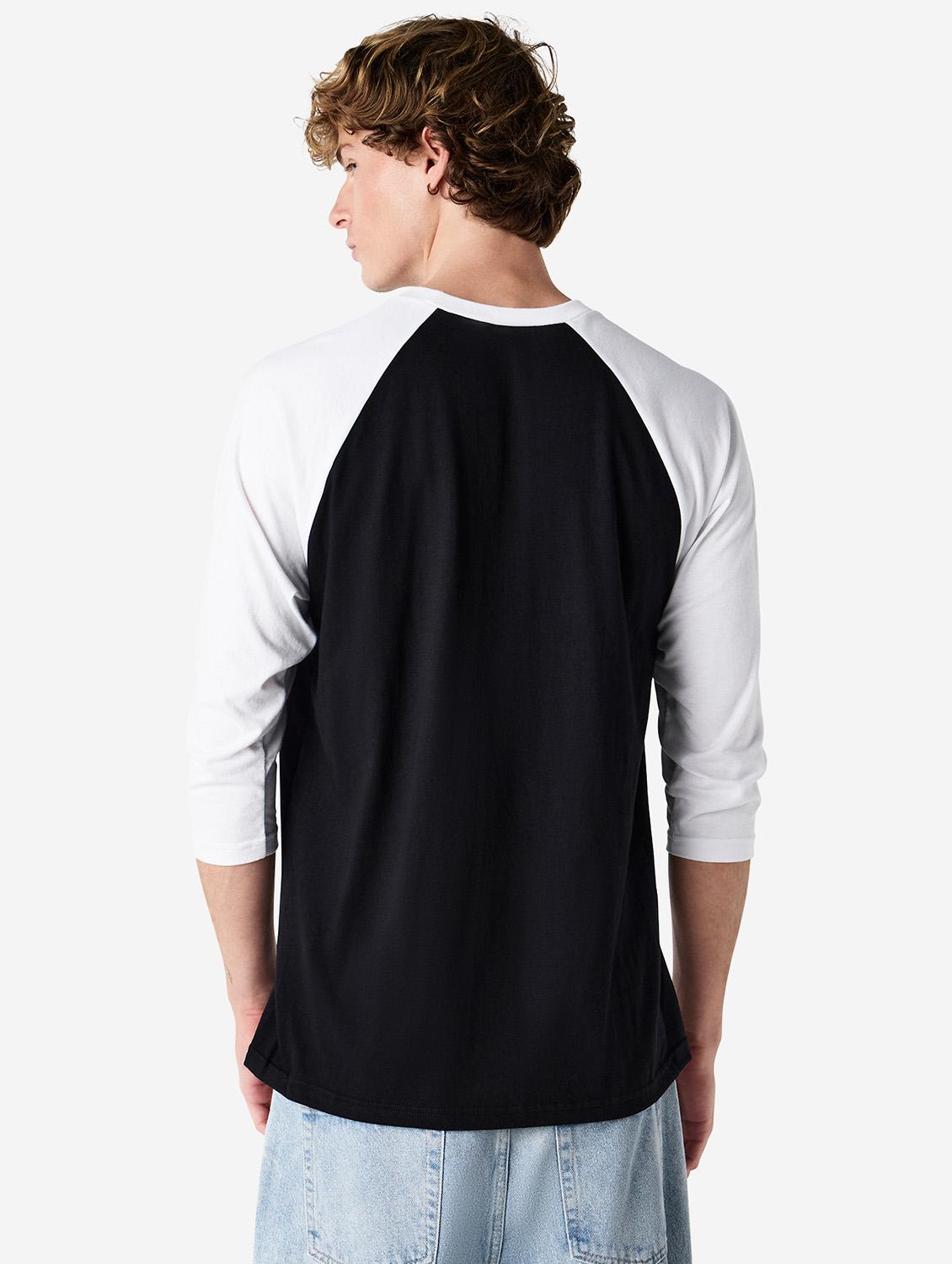 unisex color block long sleeve regular fit t-shirt - 21991176 - Standard Image - 2
