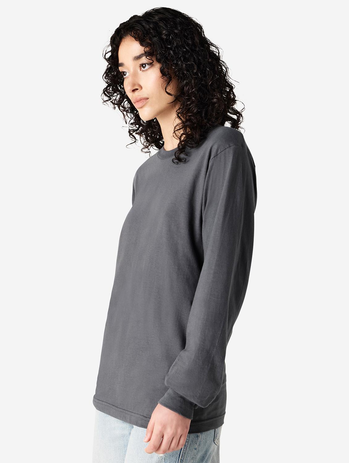 unisex solid long sleeve relaxed fit t-shirt - 21991178 - Standard Image - 2
