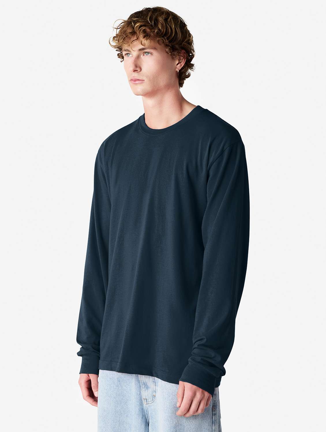 unisex solid long sleeve relaxed fit t-shirt - 21991179 - Standard Image - 2