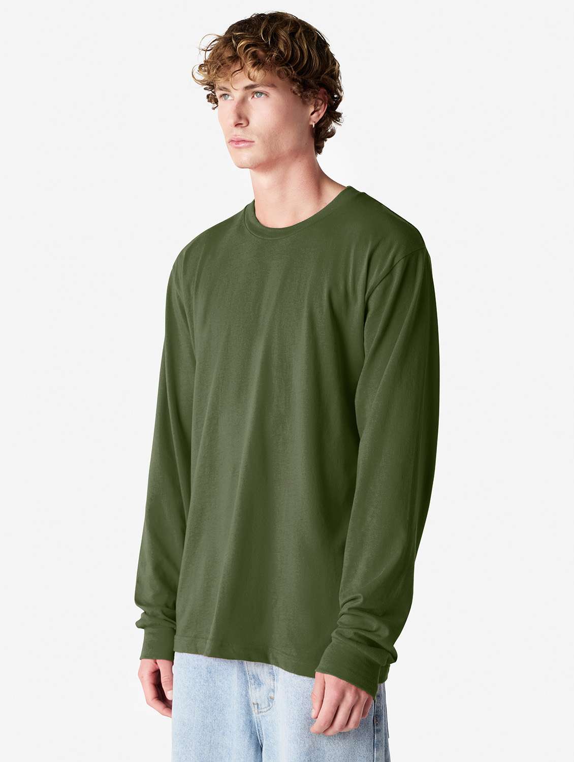 unisex solid long sleeve relaxed fit t-shirt - 21991181 - Standard Image - 2
