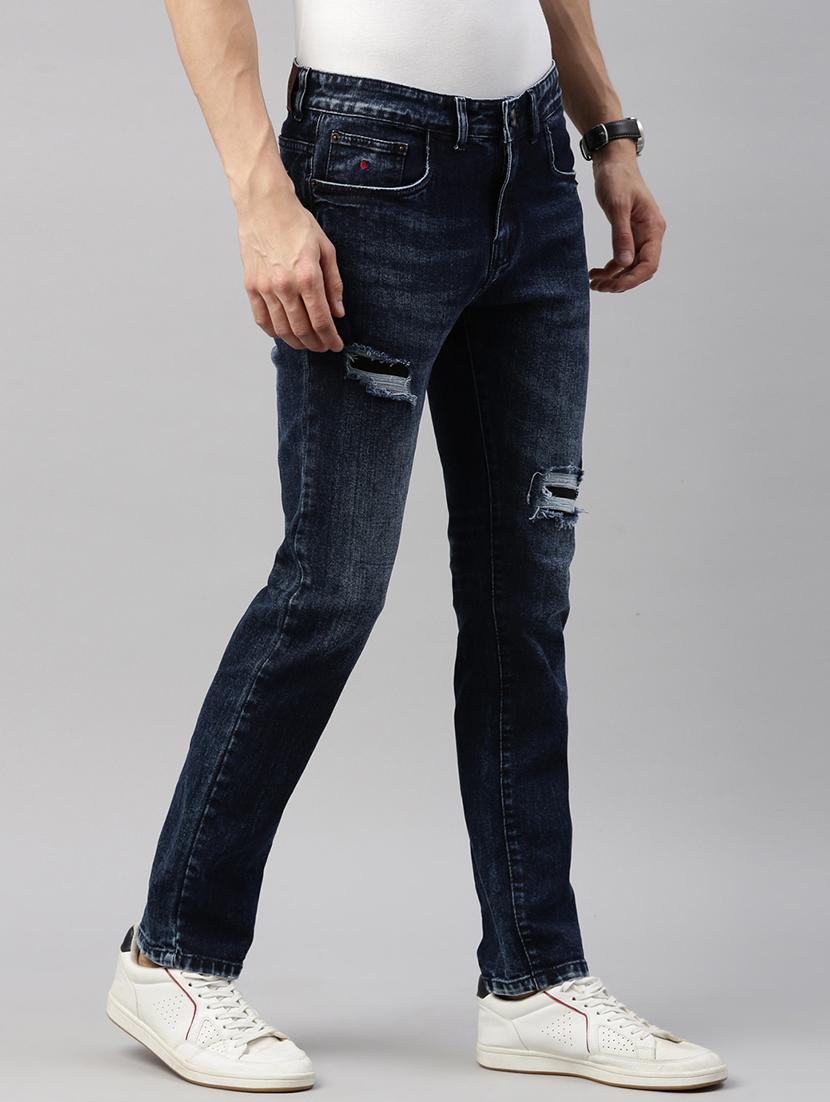 men distress mid rise slim fit jeans - 21991190 - Standard Image - 2