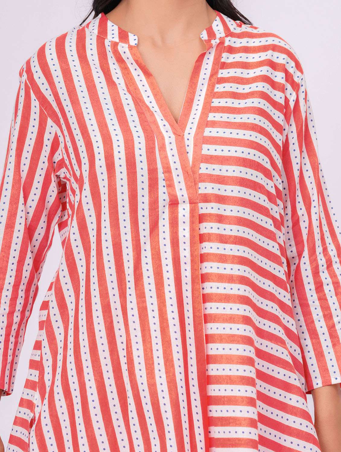 women striped long sleeve ethnic co-ord set - 21991262 - Standard Image - 7
