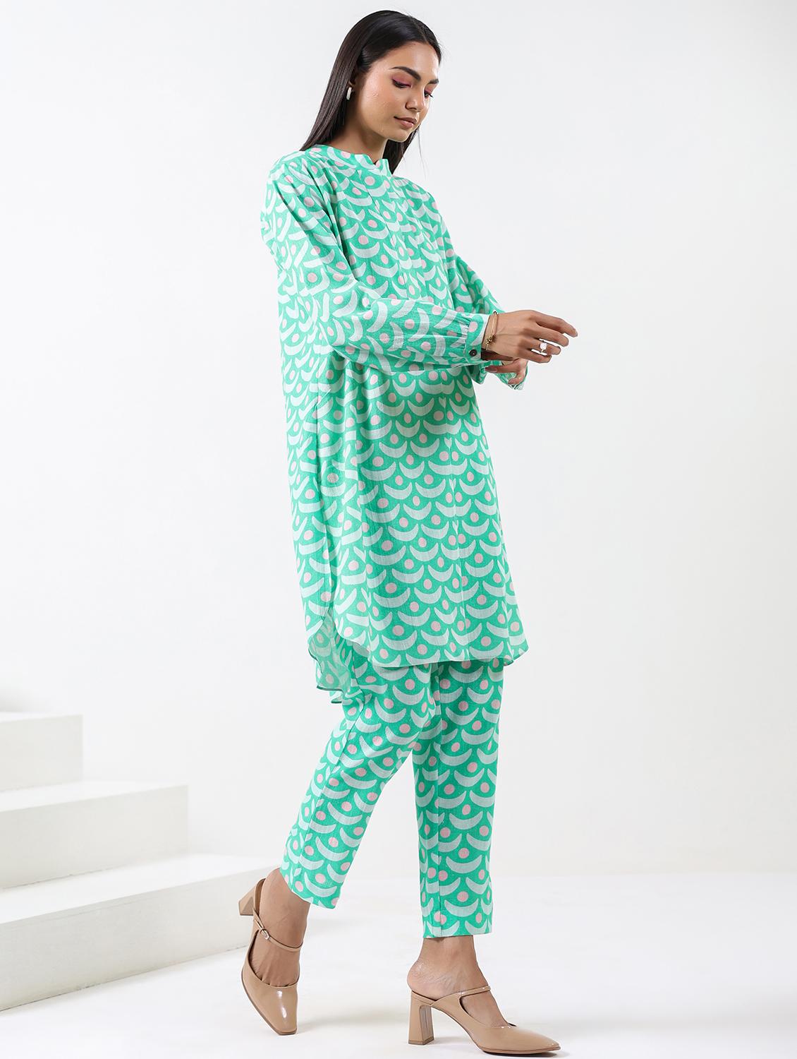 women printed long sleeve ethnic co-ord set - 21991265 - Standard Image - 2