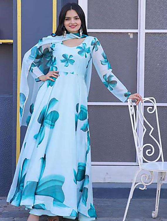 women floral print long sleeve kurta and dupatta set - 21991364 -  Standard Image - 2