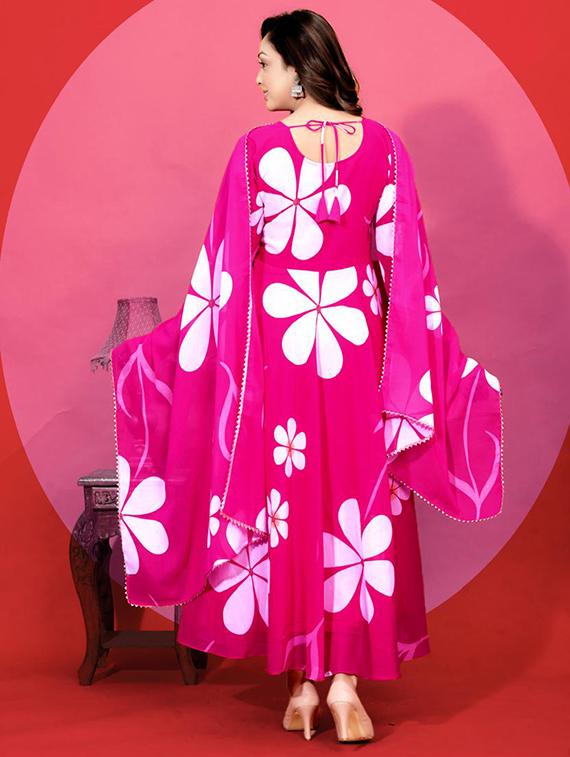 women floral print long sleeve kurta and dupatta set - 21991365 - Standard Image - 2