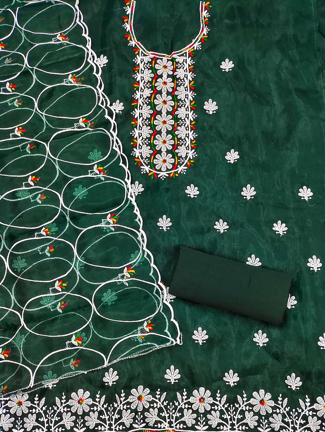 women solid with work embroidered unstitched suit set - 21991401 -  Standard Image - 2