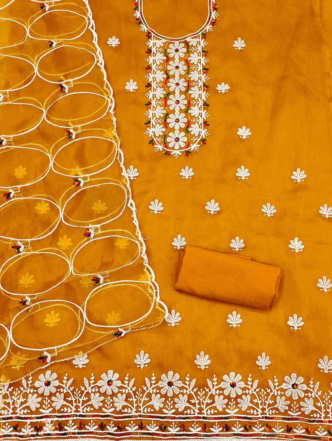 women solid with work embroidered unstitched suit set - 21991402 -  Standard Image - 2