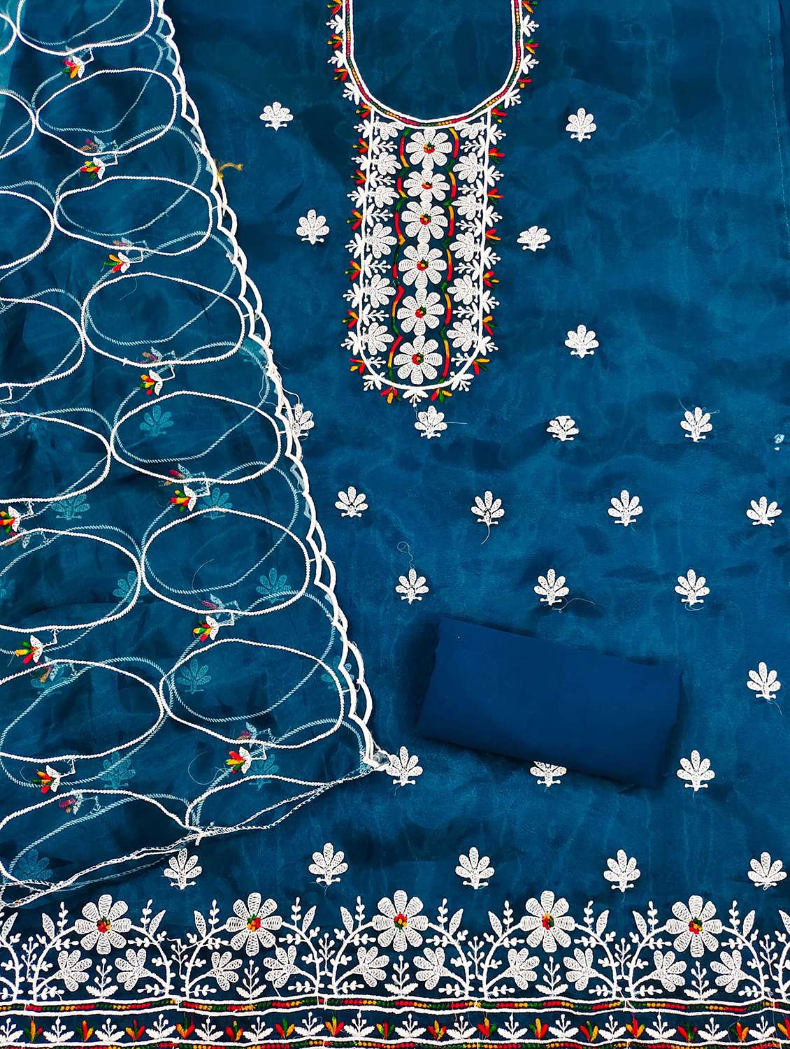 women solid with work embroidered unstitched suit set - 21991403 -  Standard Image - 2