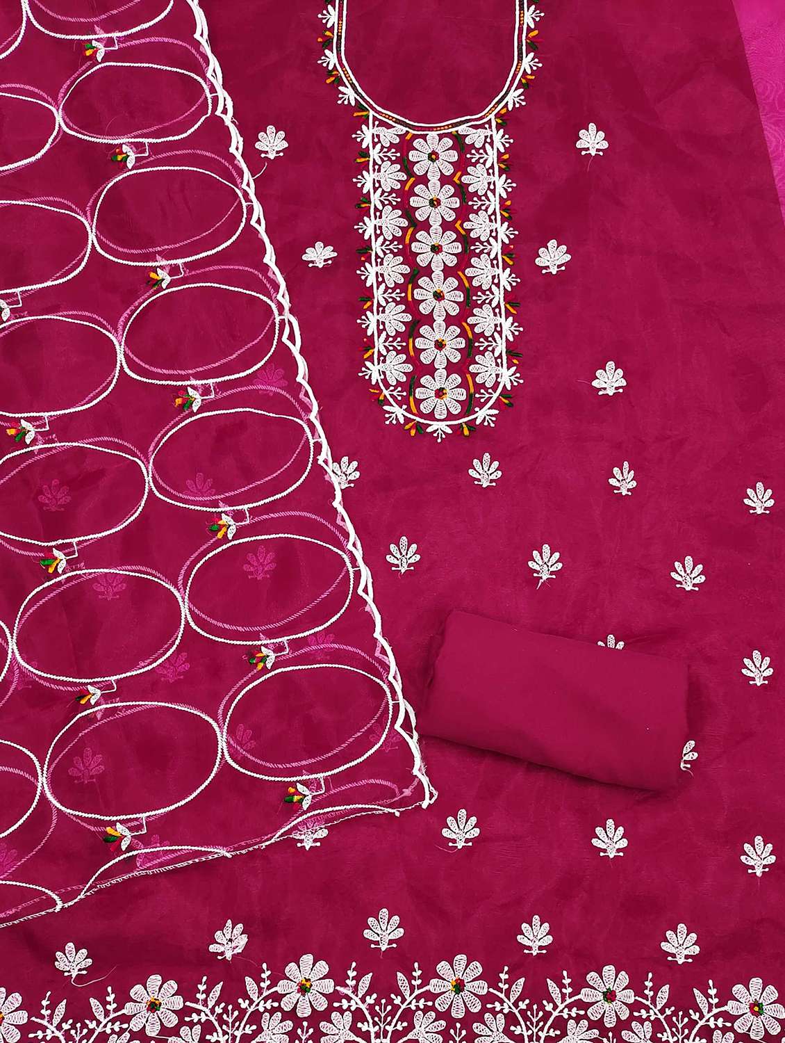 women solid with work embroidered unstitched suit set - 21991404 -  Standard Image - 2