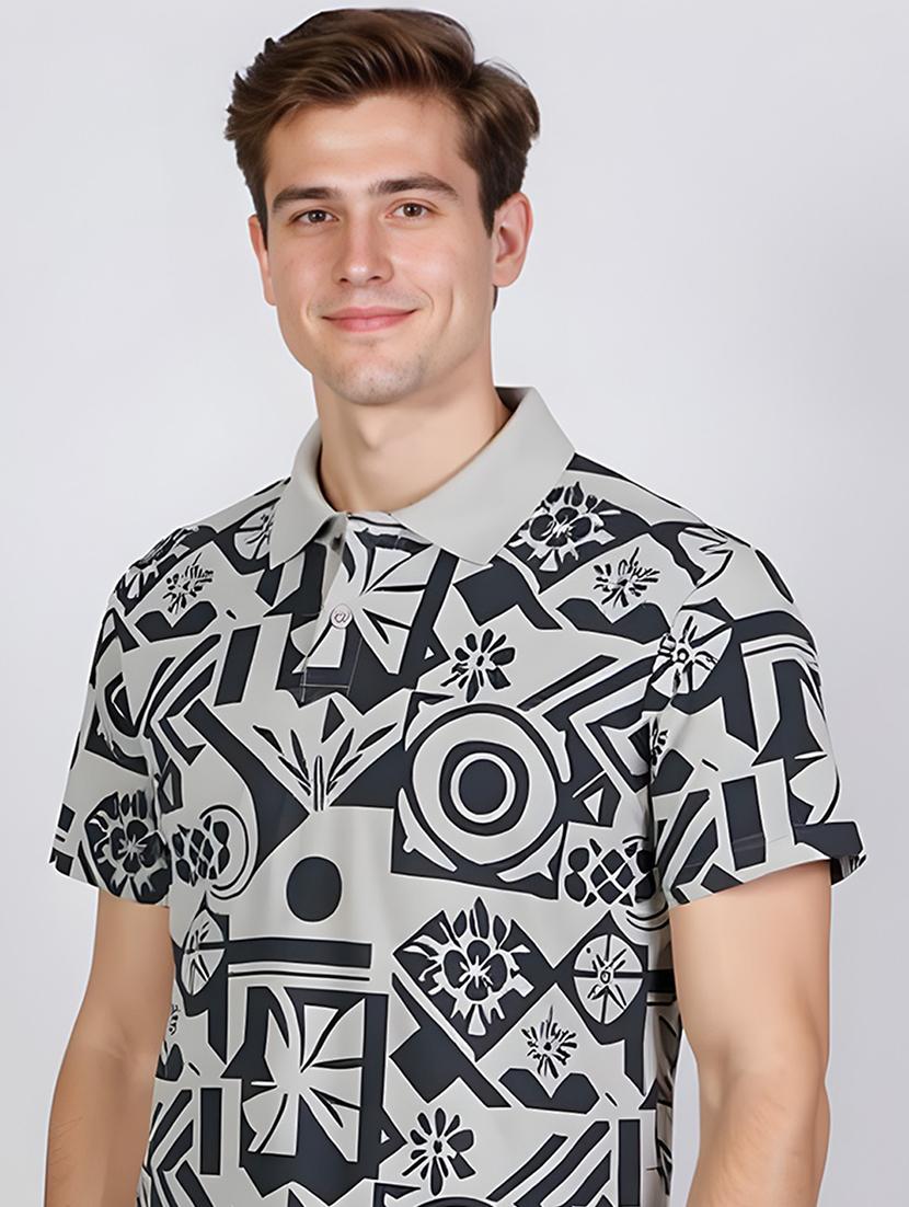 men printed short sleeve regular fit polo t-shirt - 21991609 - Standard Image - 2