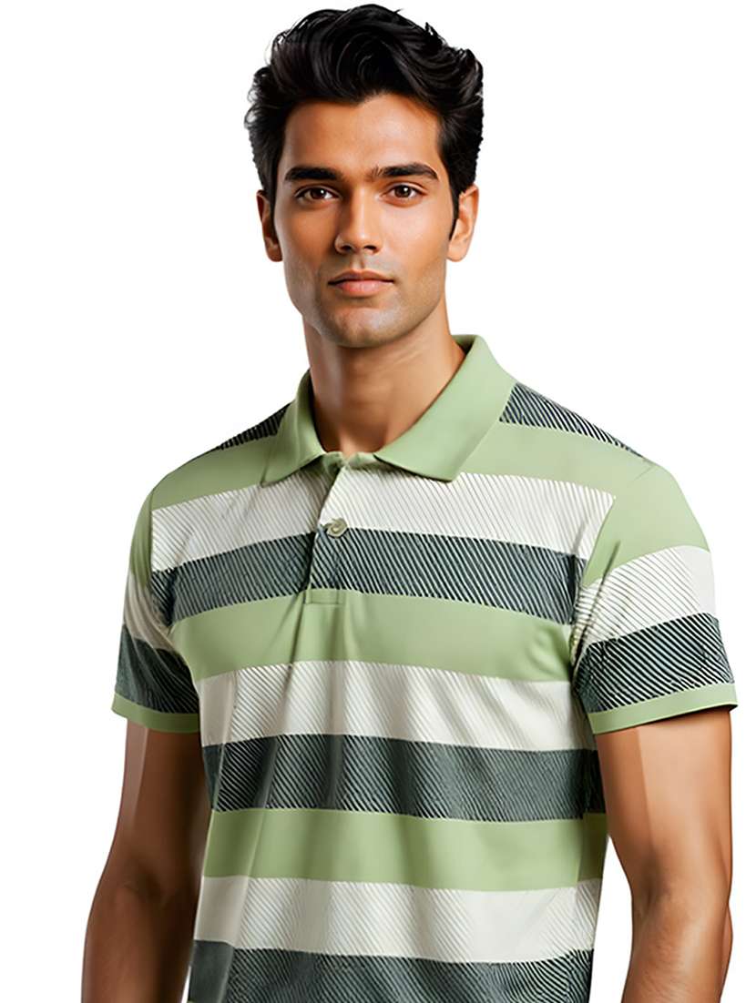 men striped short sleeve regular fit polo t-shirt - 21991616 -  Standard Image - 2