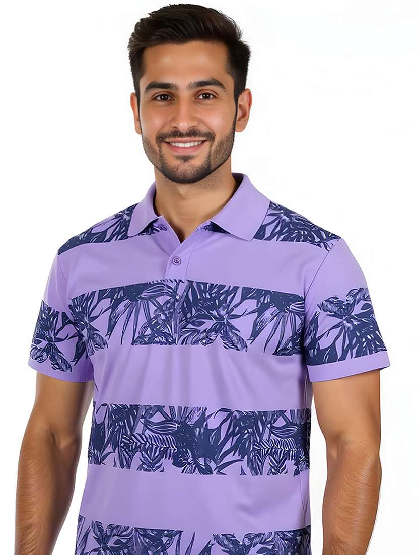 men printed short sleeve regular fit polo t-shirt - 21991623 -  Standard Image - 2
